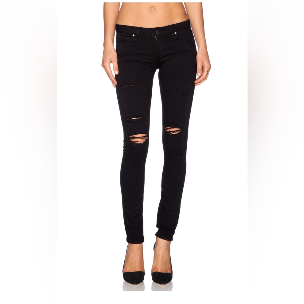 Paige black verduga distressed denim size 27